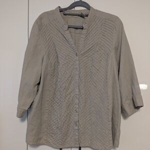 e.col.o.gie short sleeved 100% linen blouse